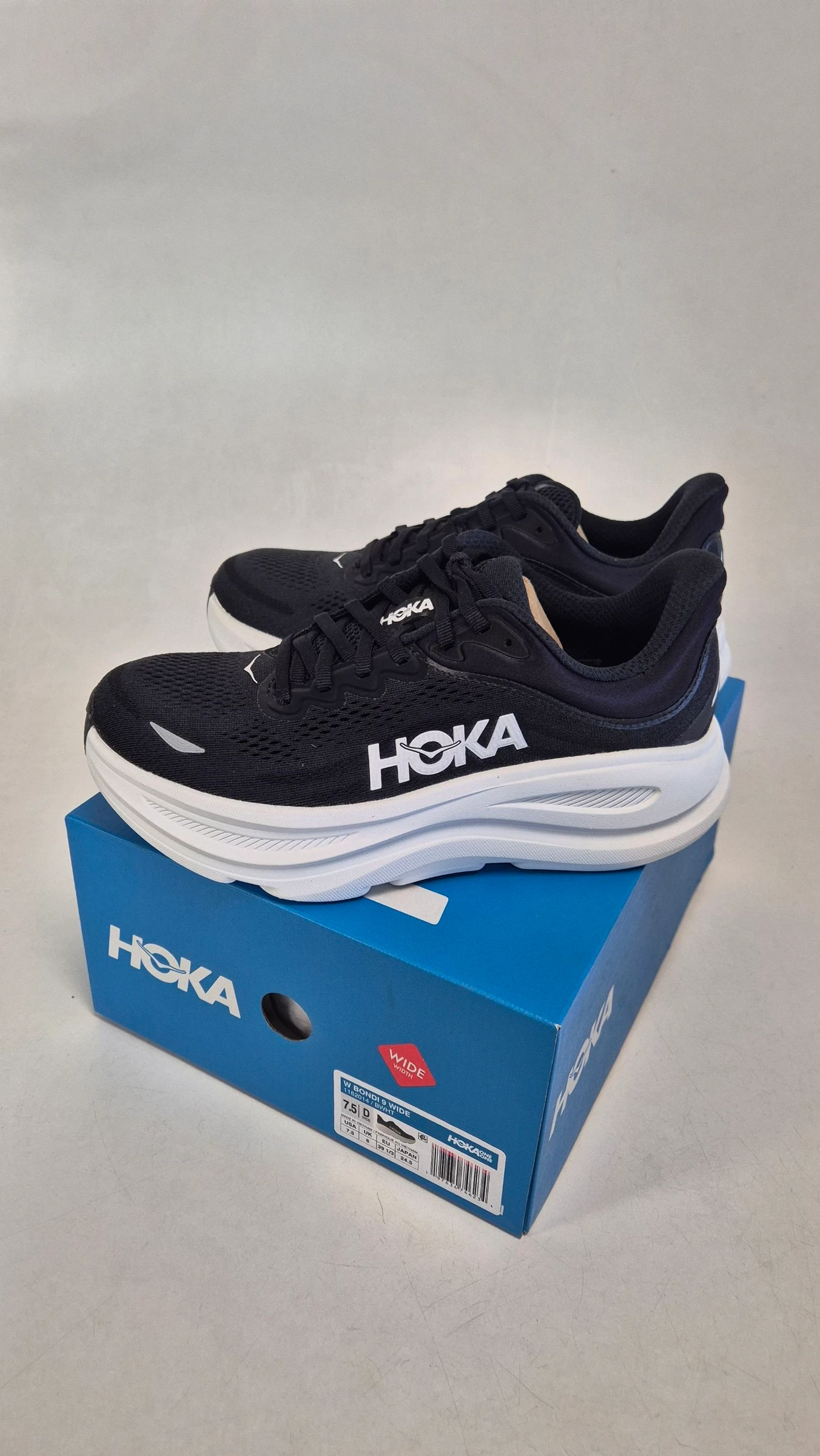 Zwarte Hoka Bondi 9 wide width dames sneakers maat 39 1/3